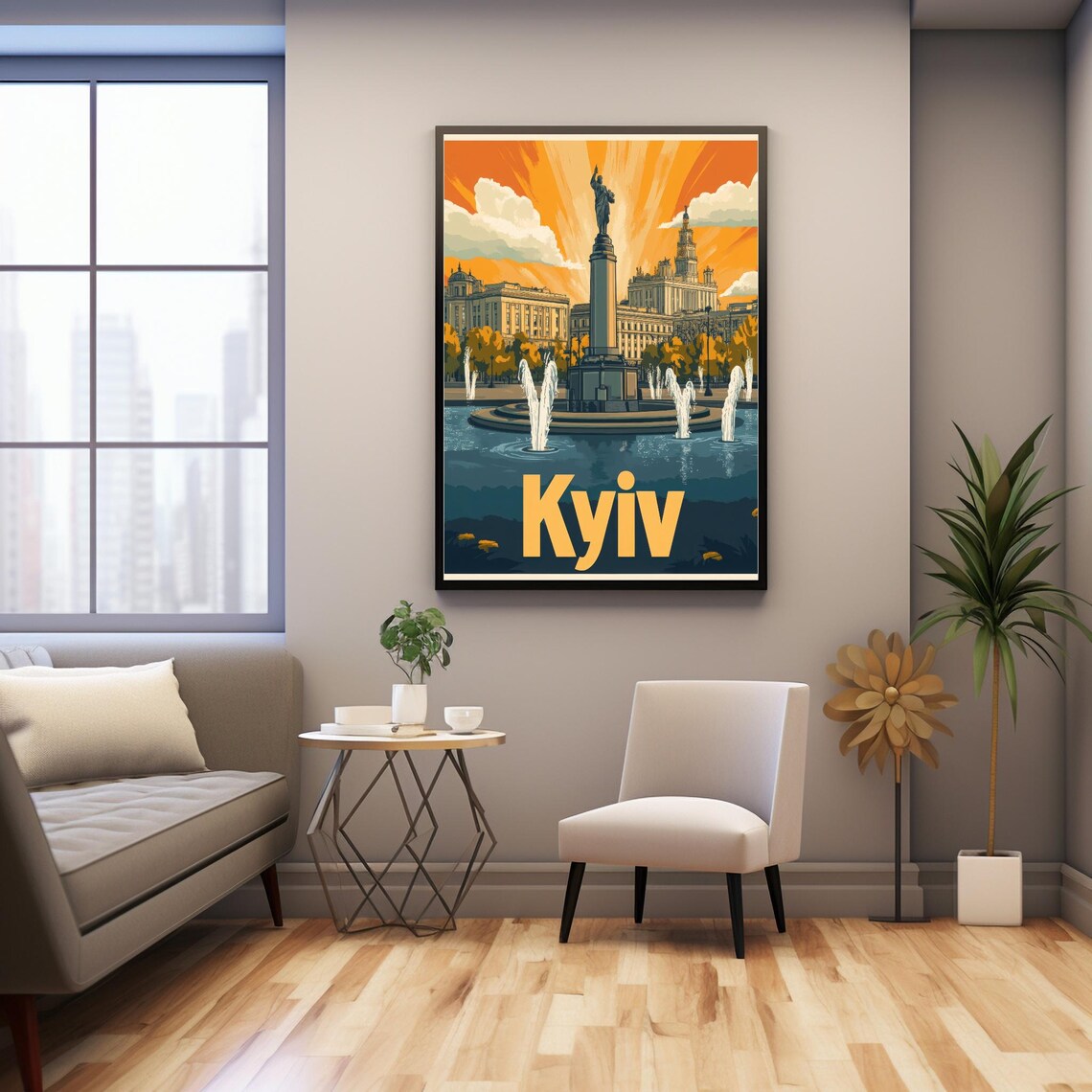 Vibrant Kyiv Sunset Iconic Fountain And Monument In Stunning Art Kyiv - Image 3