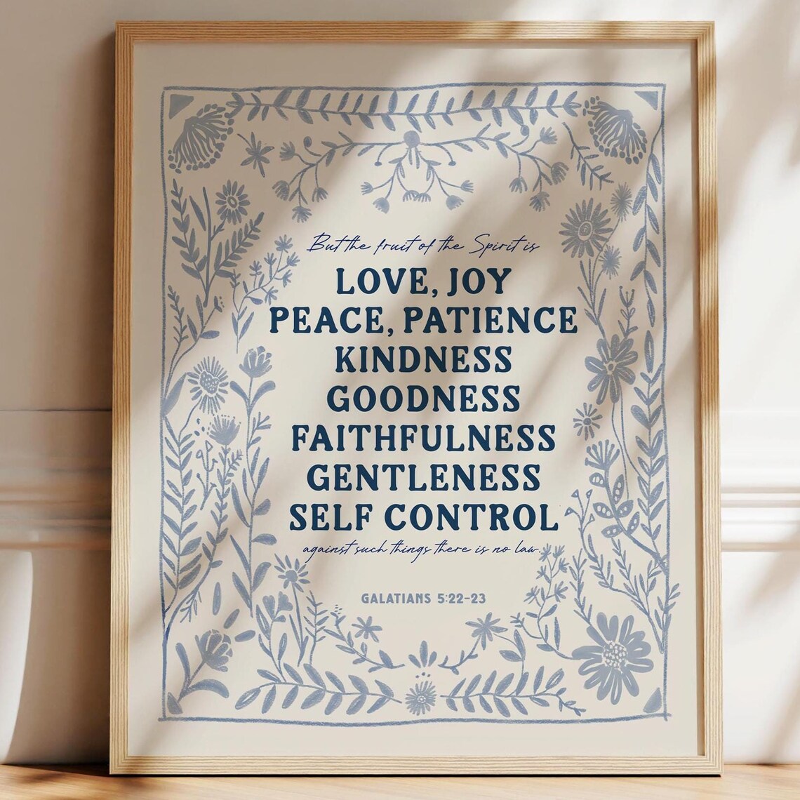 Fruit of the Spirit Scripture Art Print, Galatians 5:22