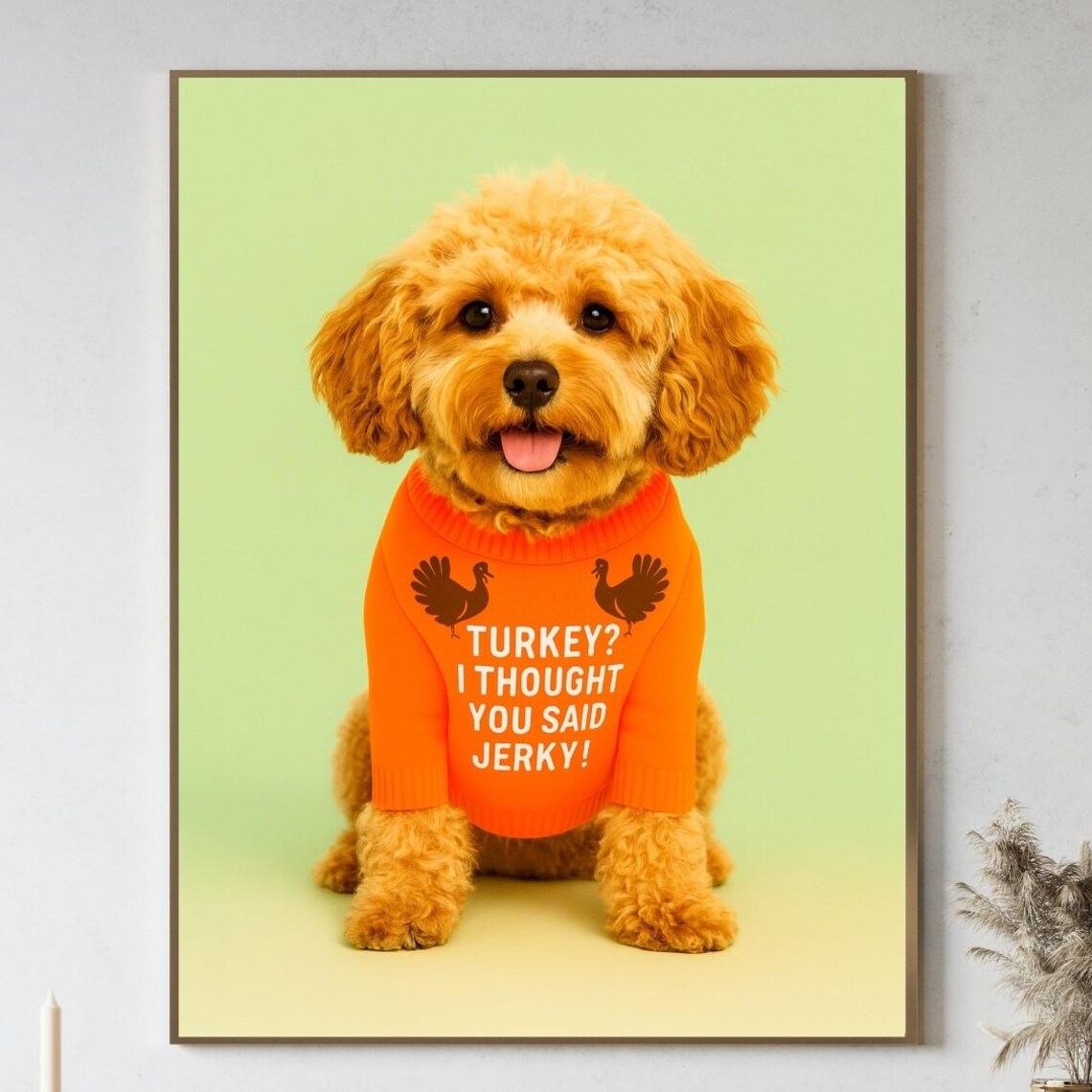 Cavapoo Thanksgiving Wall Art Fall Print Pet Decor Mom Gift Photography Owners Poster