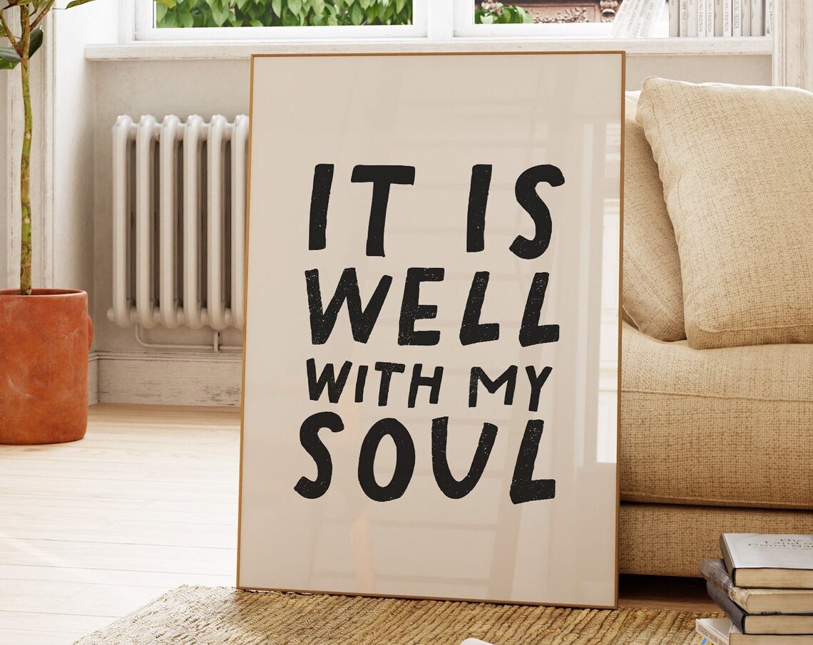It Is Well With My Soul Christian Minimalist Art Print