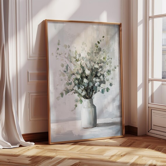 Eucalyptus Still Life Print Rustic Farmhouse Botanical Art