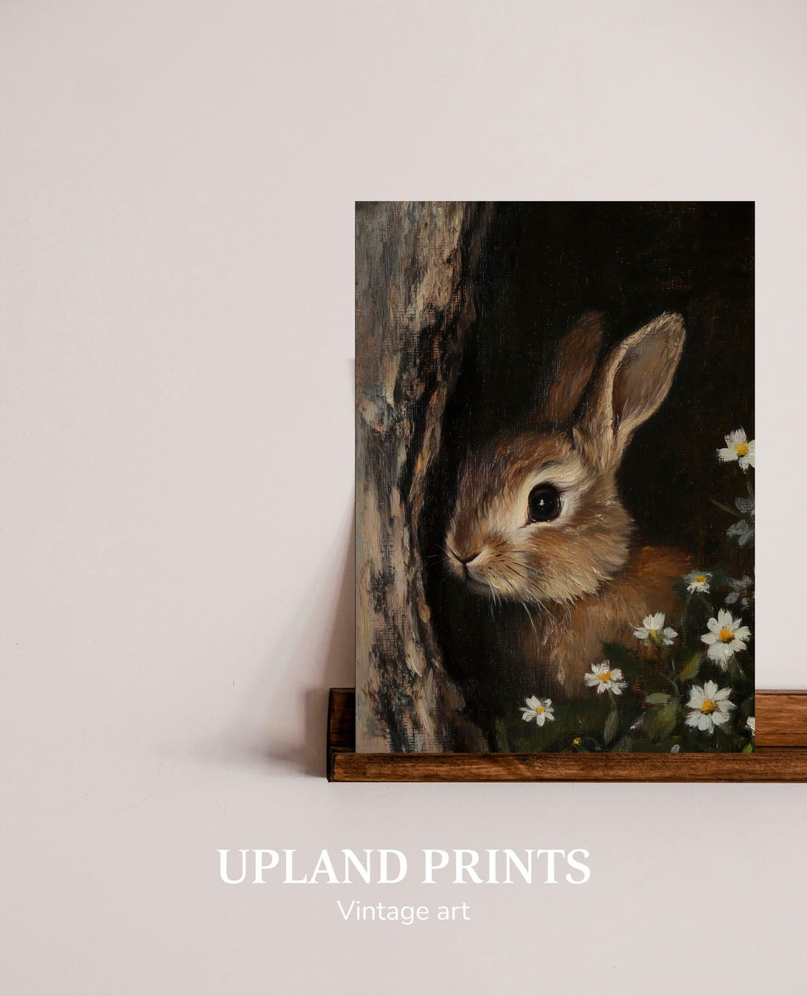 Vintage Bunny Painting Antique Rabbit Print Rabbit Wall Art Moody Easter Bunny Art Print Nursery Decor 139 - Image 2