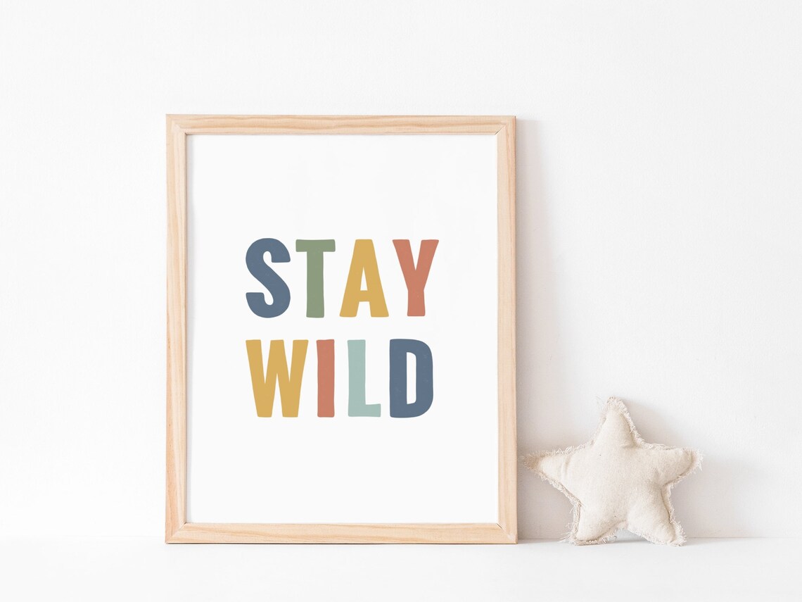 Stay Wild Colorful Rubber Stamp Nursery Poster - Image 3