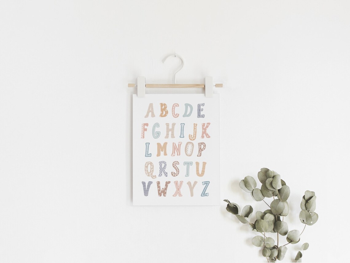 Rainbow Alphabet Poster, Nursery Educational Art - Image 2