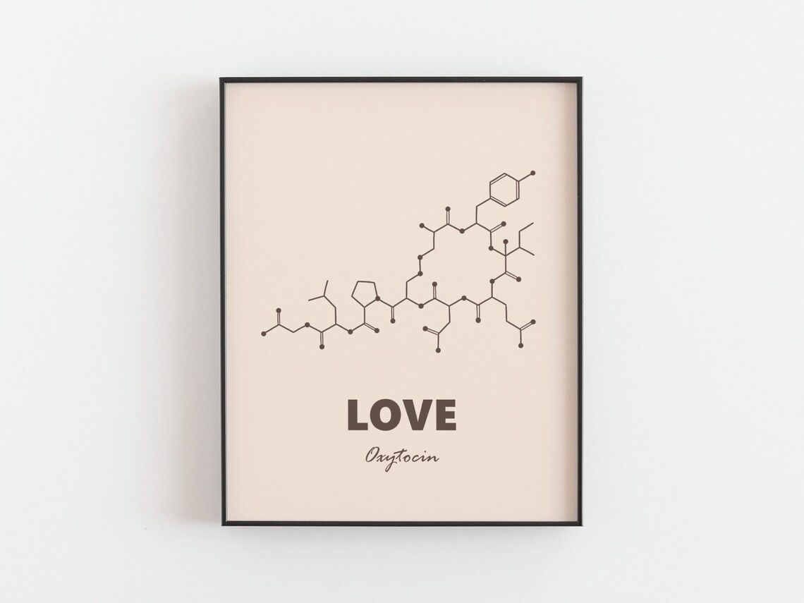 Love Molecule Oxytocin Minimalist Scandinavian Art Print - Image 2