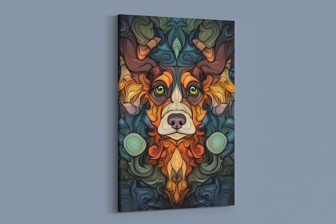 Whimsical Dog Portrait, Playful Art Print