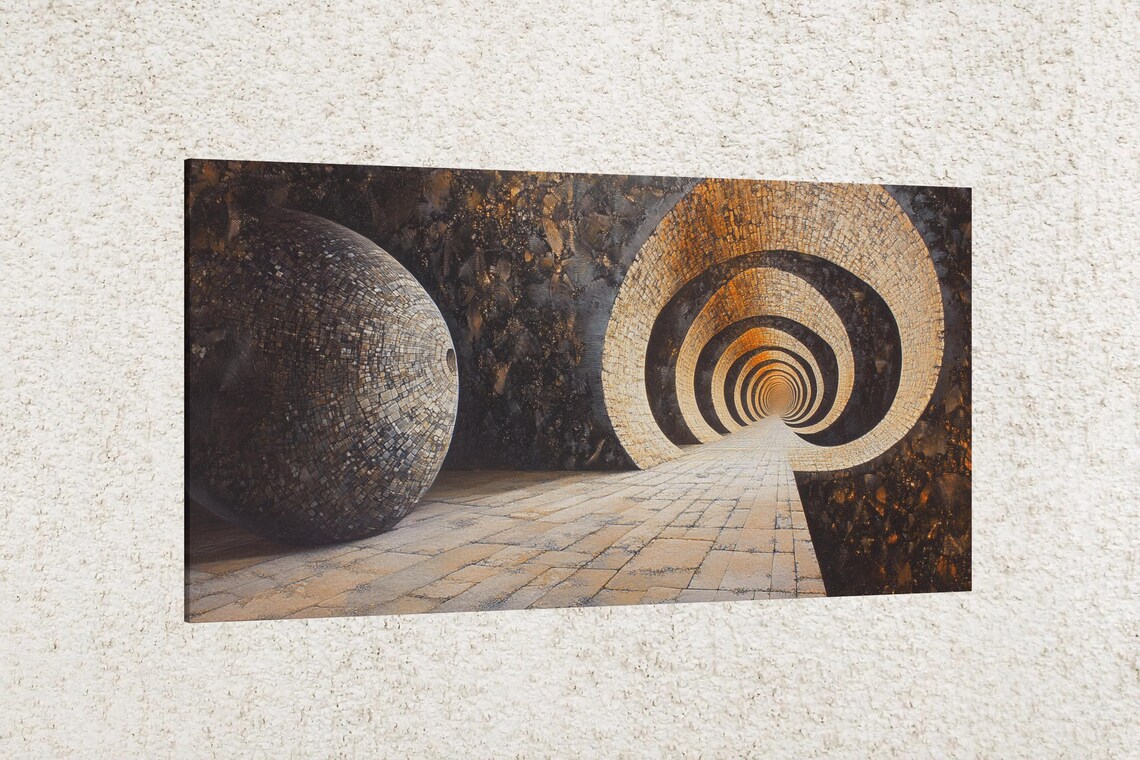 Golden Spiral Path, Abstract Modern Art Print - Image 2