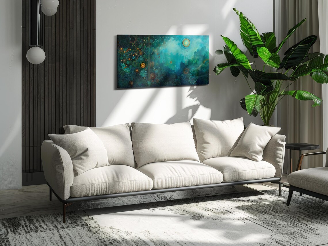 Celestial Green Whirl - Abstract Modern Art - Image 3