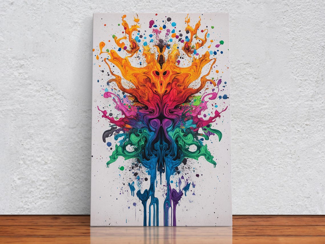 Vivid Splatter Explosion Art Print Print