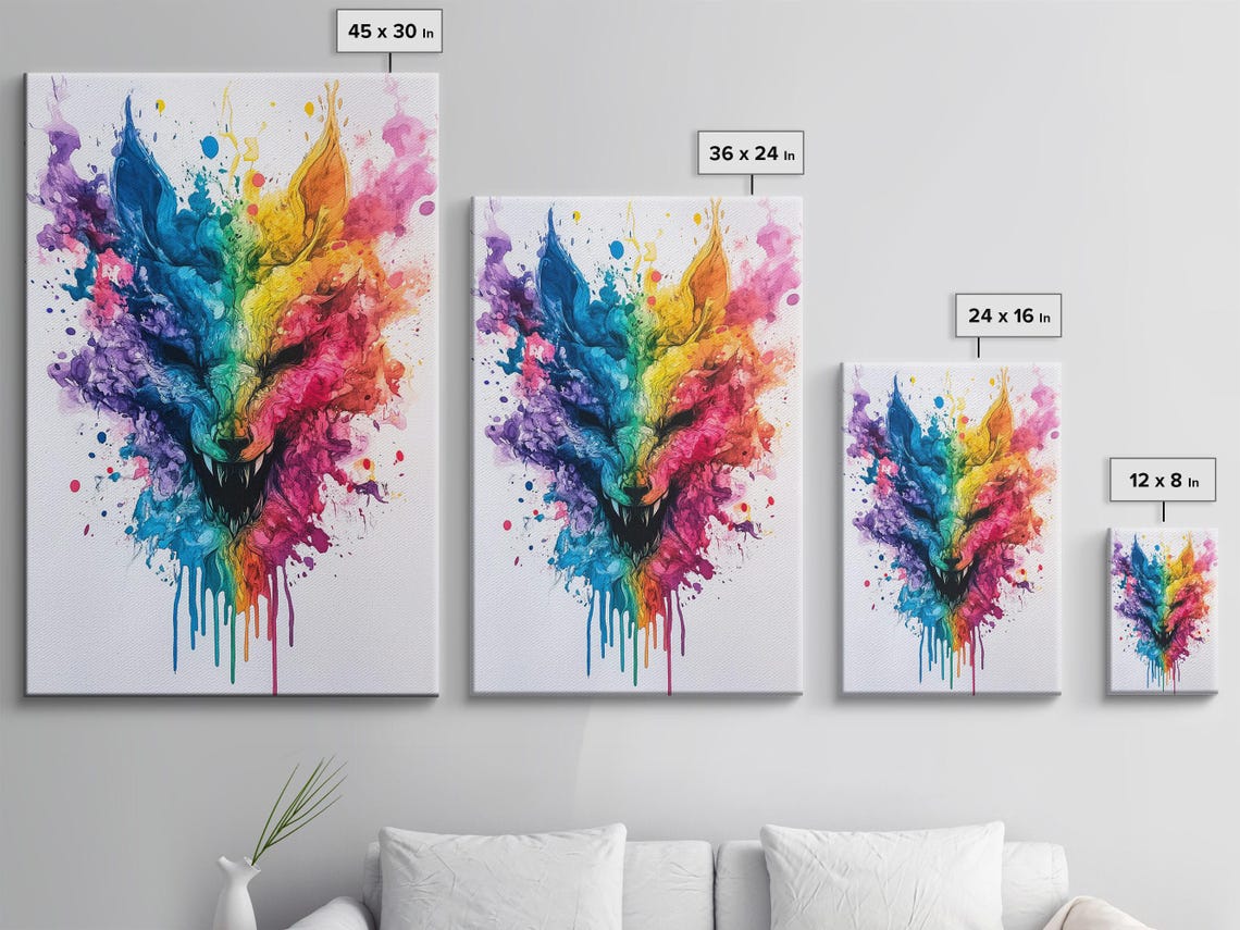 Rainbow Wolf - Vibrant Animal Art Print - Image 3