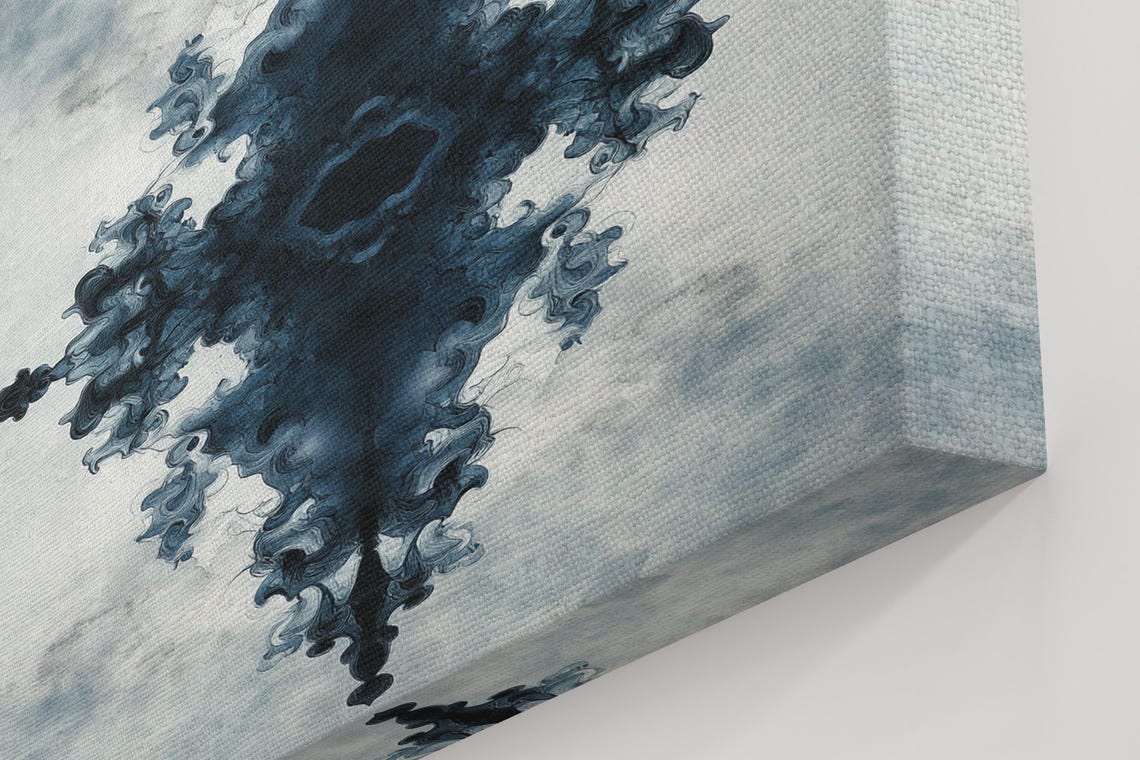 Blue Smoky Design - Abstract Art Print - Image 5
