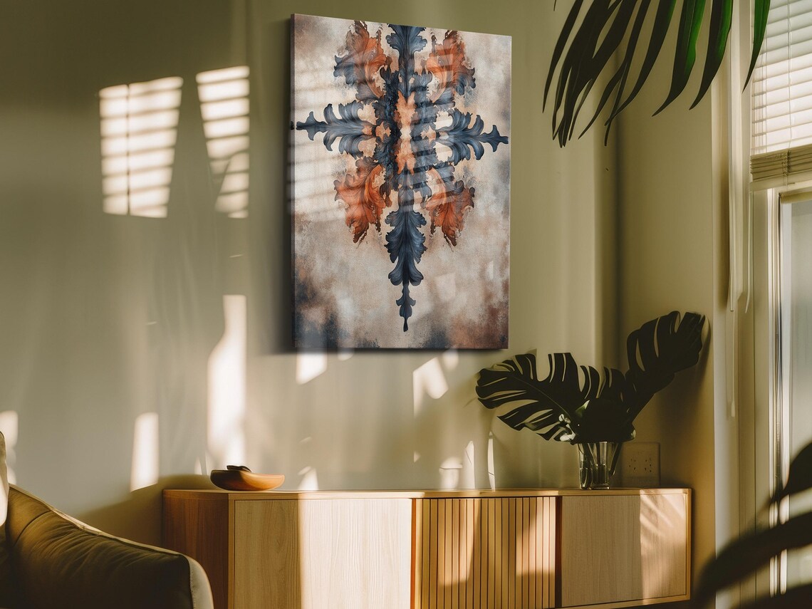 Earthy Abstract Symmetry, Geometric Art Print - Image 4