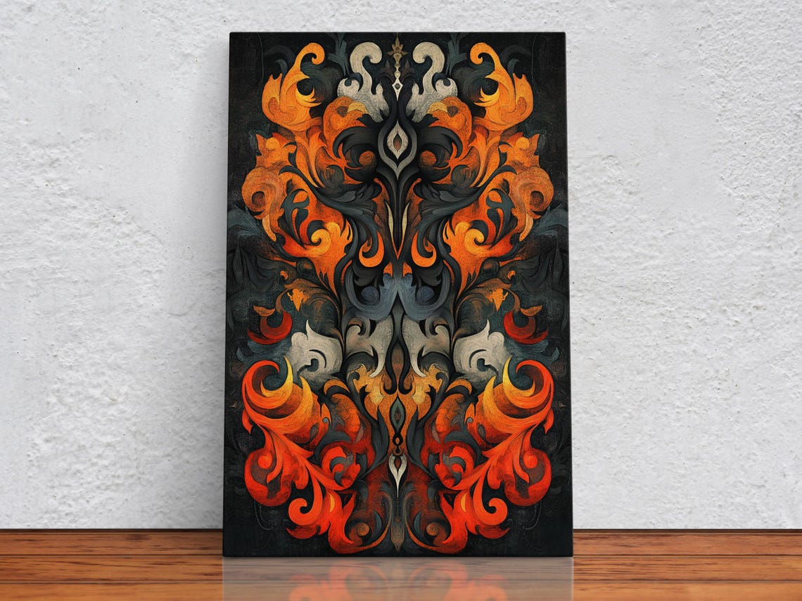Fiery Swirl Design, Wall Art Print - Image 2