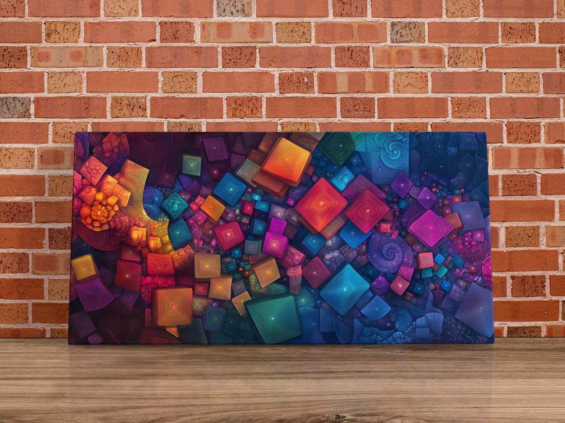 Vibrant Geometric Squares Print Print - Image 4