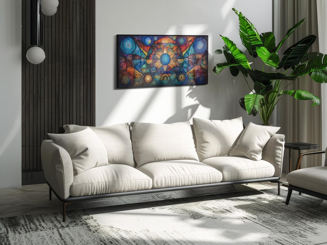 Stained Glass Cosmic Abstract Wall Art Print - Image 2