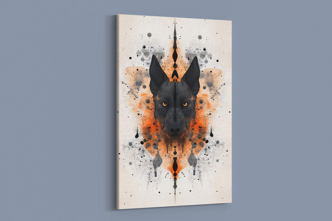 Fierce Dog Ink Splatter Art Print - Image 2