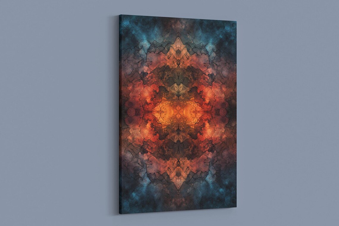Abstract Earthy Symmetry, Geometric Art Print - Image 2