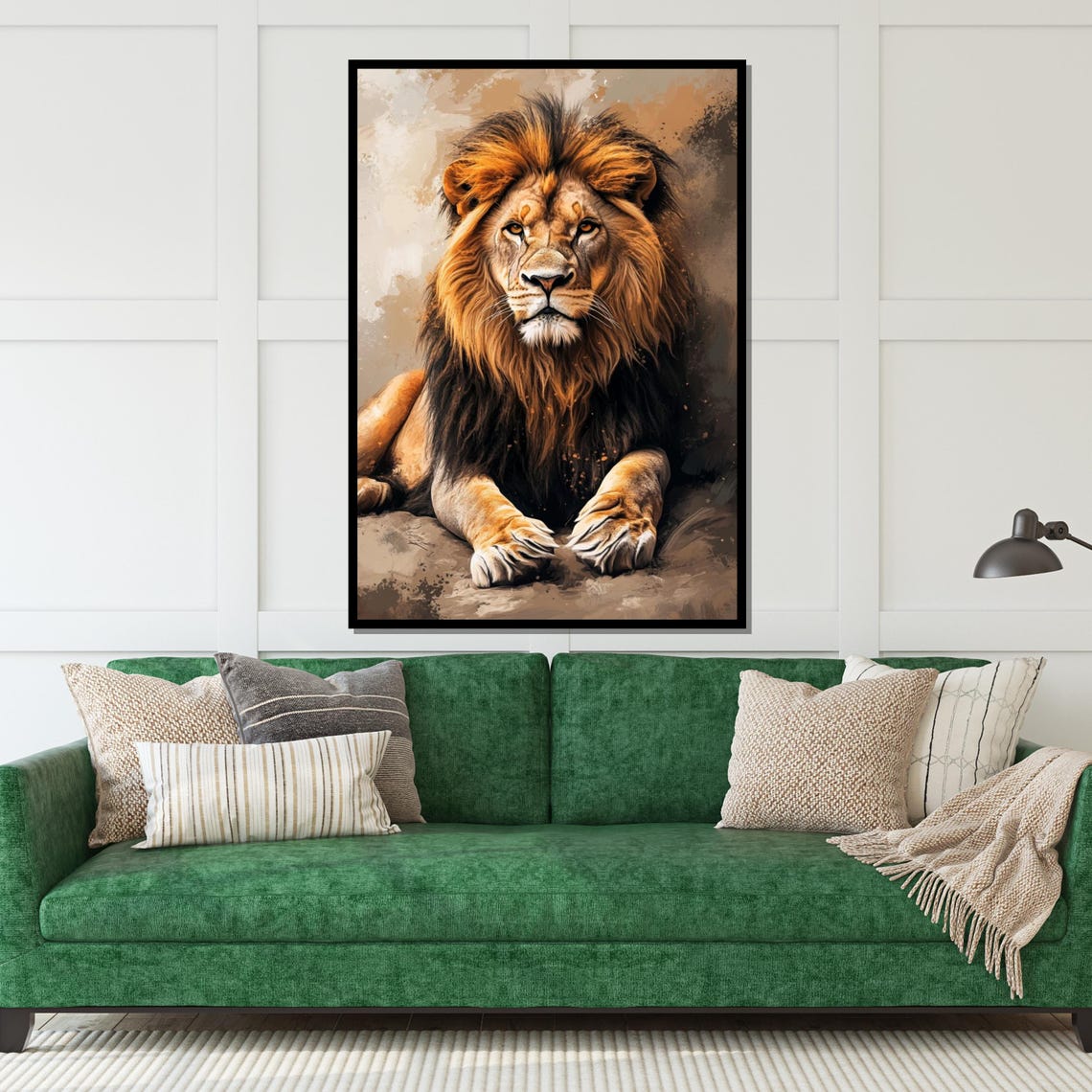 Regal Lion Resting Noble King of Beasts Portrait Decorative Poster - Image 5