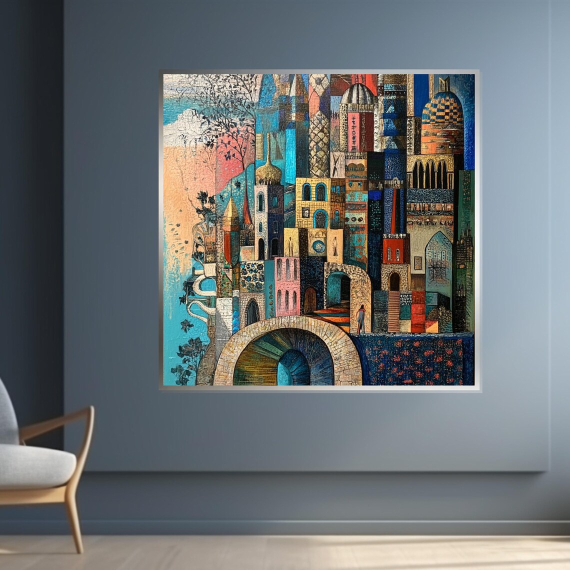 Colorful Fantasy Cityscape Domes And Towers Abstract Skyline Print - Image 4