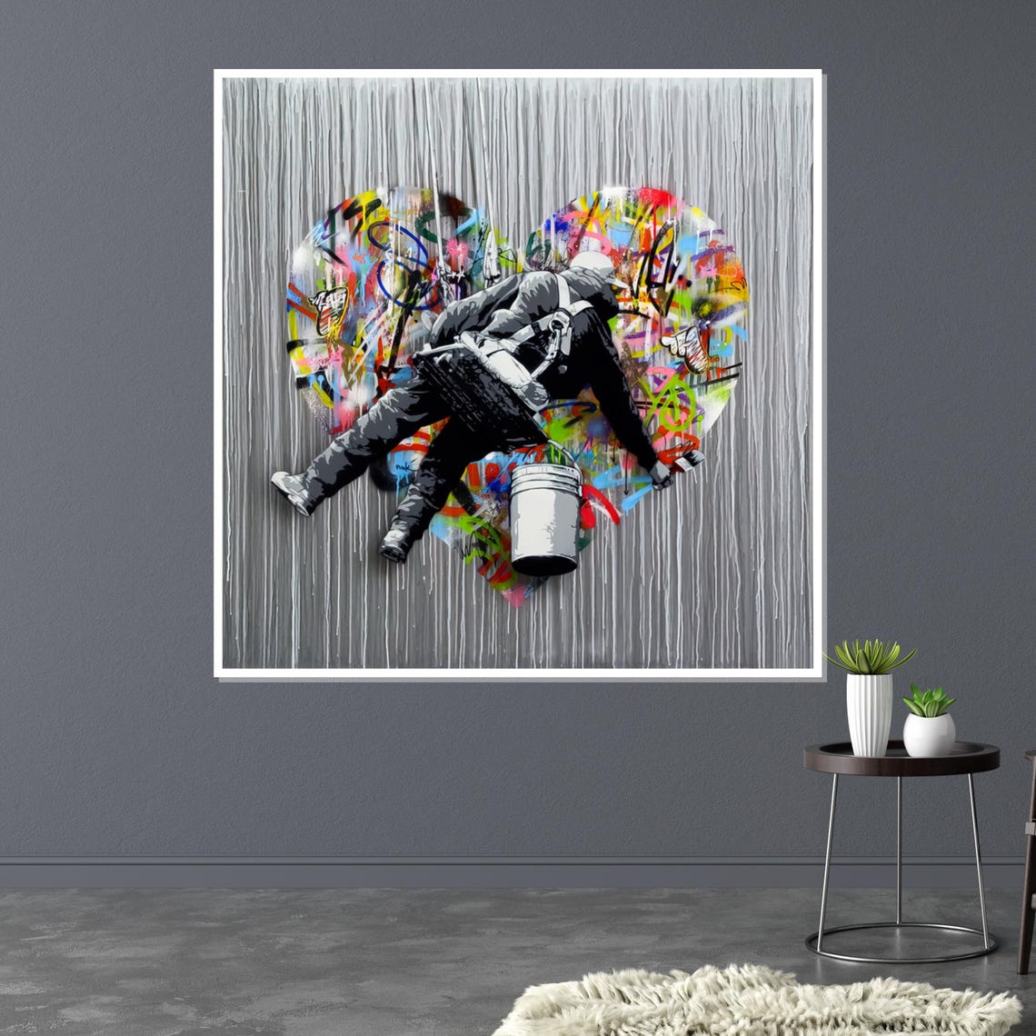 Stencil Painters Reveal Giant Graffiti Heart Bold Love Poster - Image 3