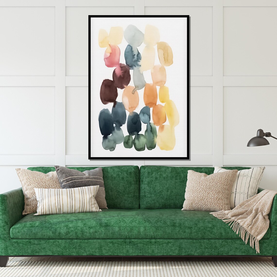 Soft Watercolor Color Blocks Muted Rainbow Modern Art Poster - Image 5