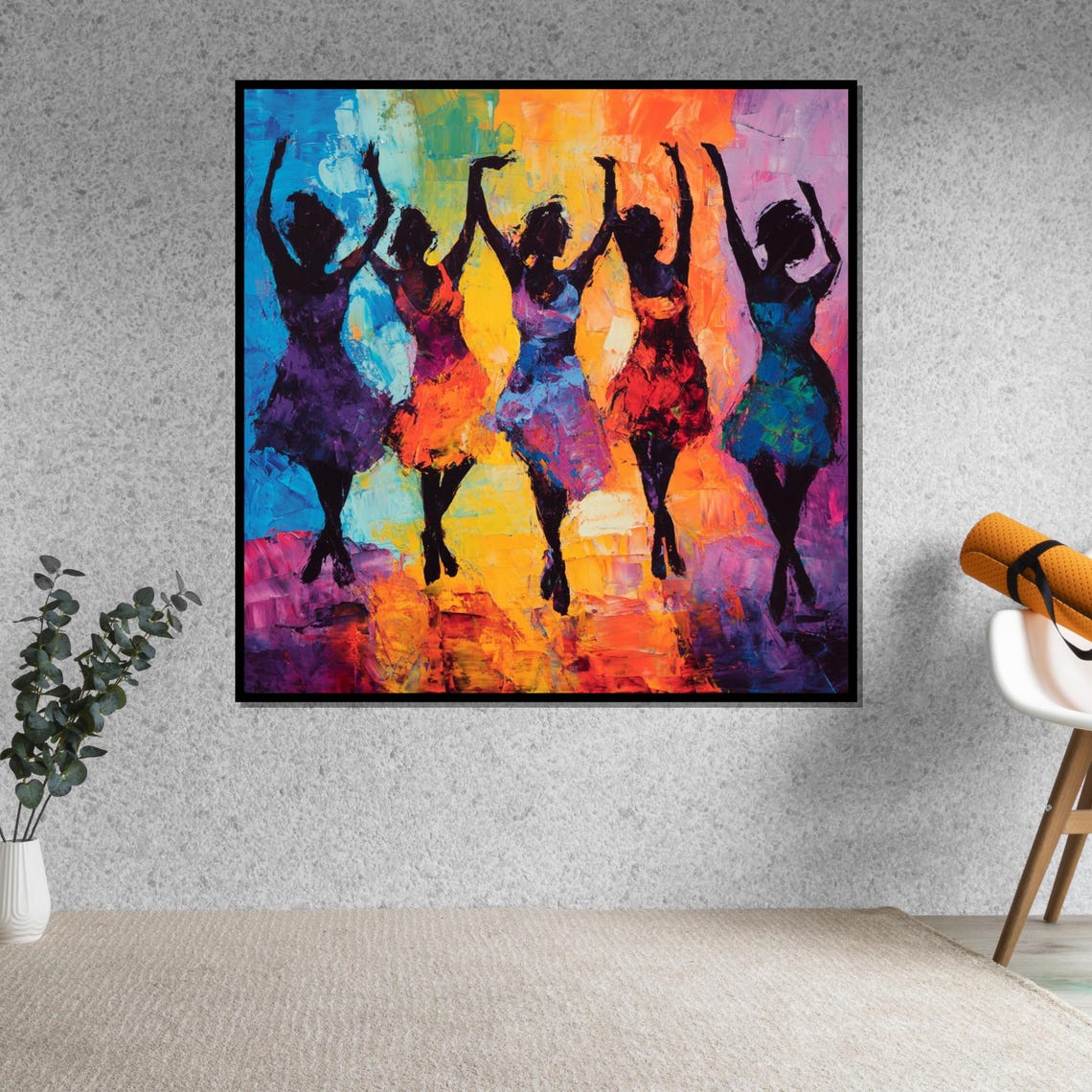 Joyful Dancing Silhouettes Colorful Dance Art Vibrant Decor Poster - Image 5