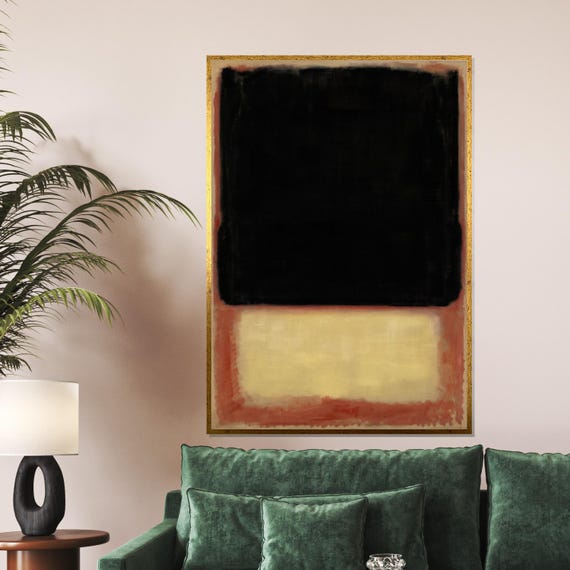 Abstract Color Blocks Minimalist Art Modern Wall Art Black Beige Wall Art Design Ready To Hang Decoration