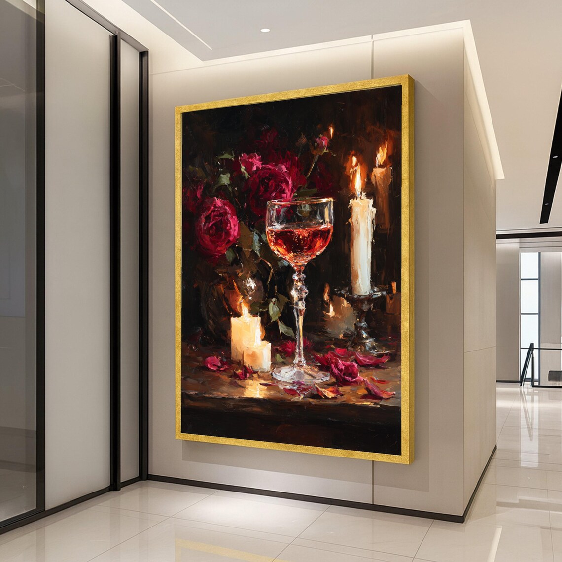 Romantic Candlelight Still Life Art Print