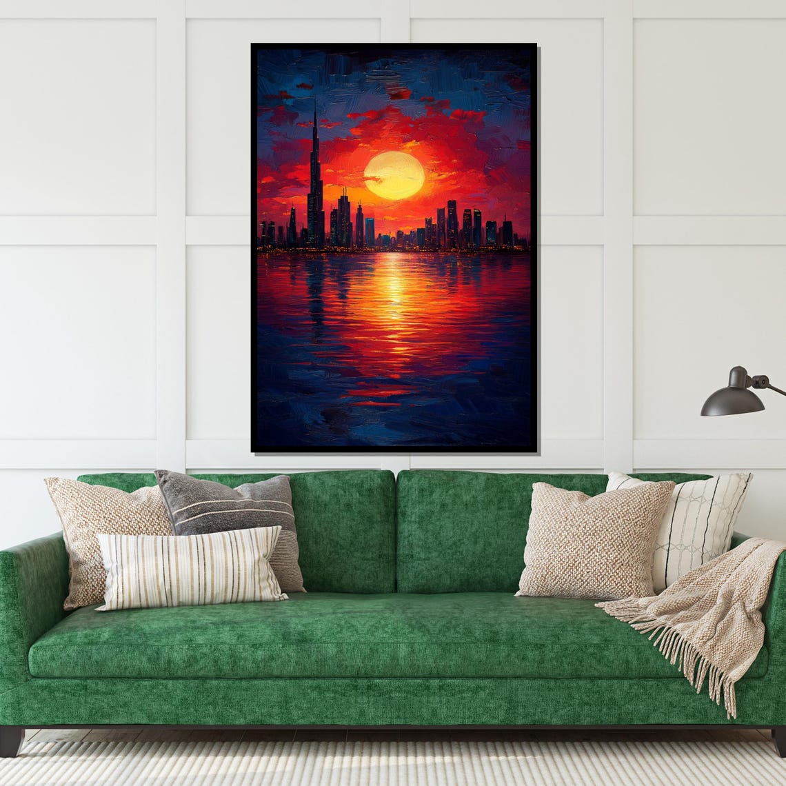 Stunning Dubai Skyline Sunset Burj Khalifa Red Sky Cityscape Poster - Image 5