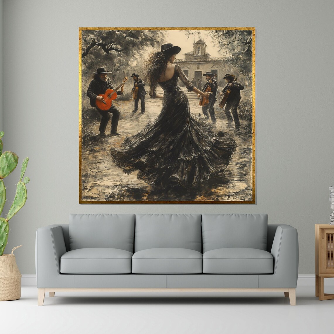Flamenco Dancer Spanish Music Art Print, Dance Scene