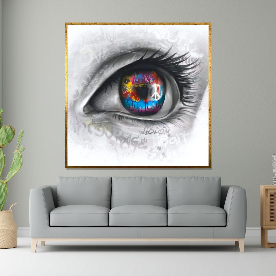 Graffiti Eye Close Up Colorful Iris Street Art Canvas Style Poster