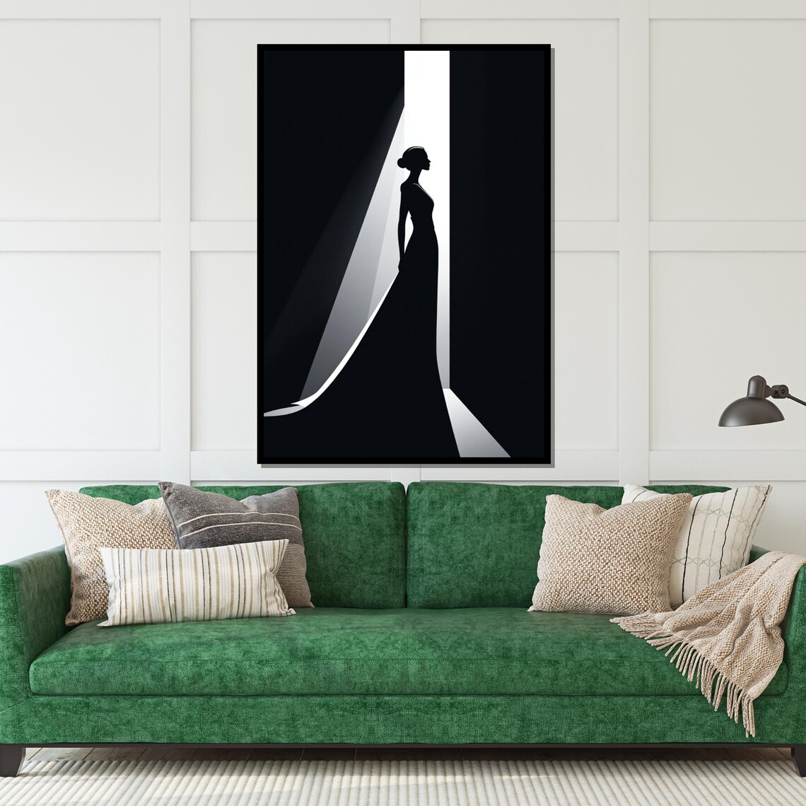 Graceful Silhouette Woman In Gown Standing In Doorway Of Light Poster - Image 4