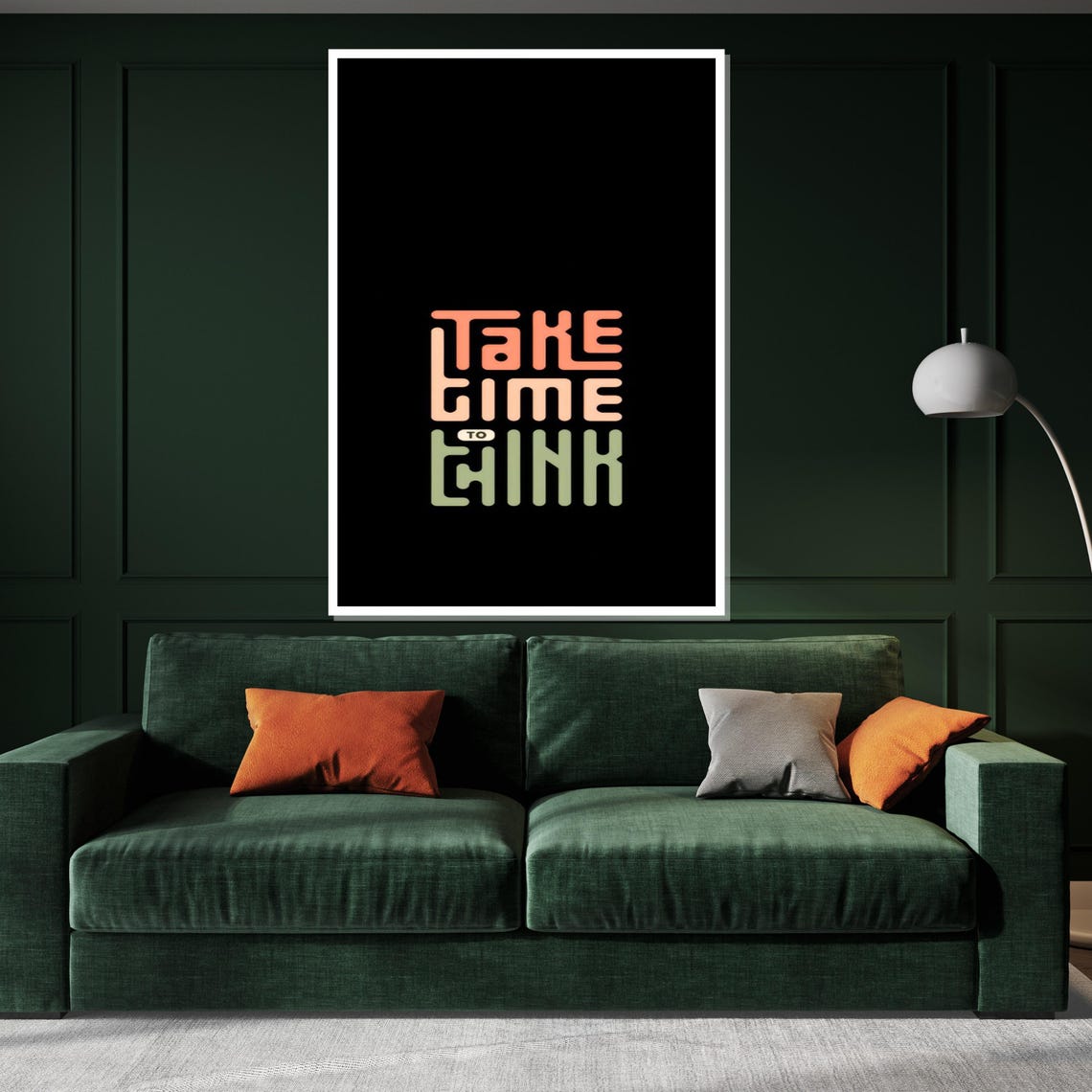 Take Time To Think Retro Stacked Colorful Typography Quote Poster - Image 2