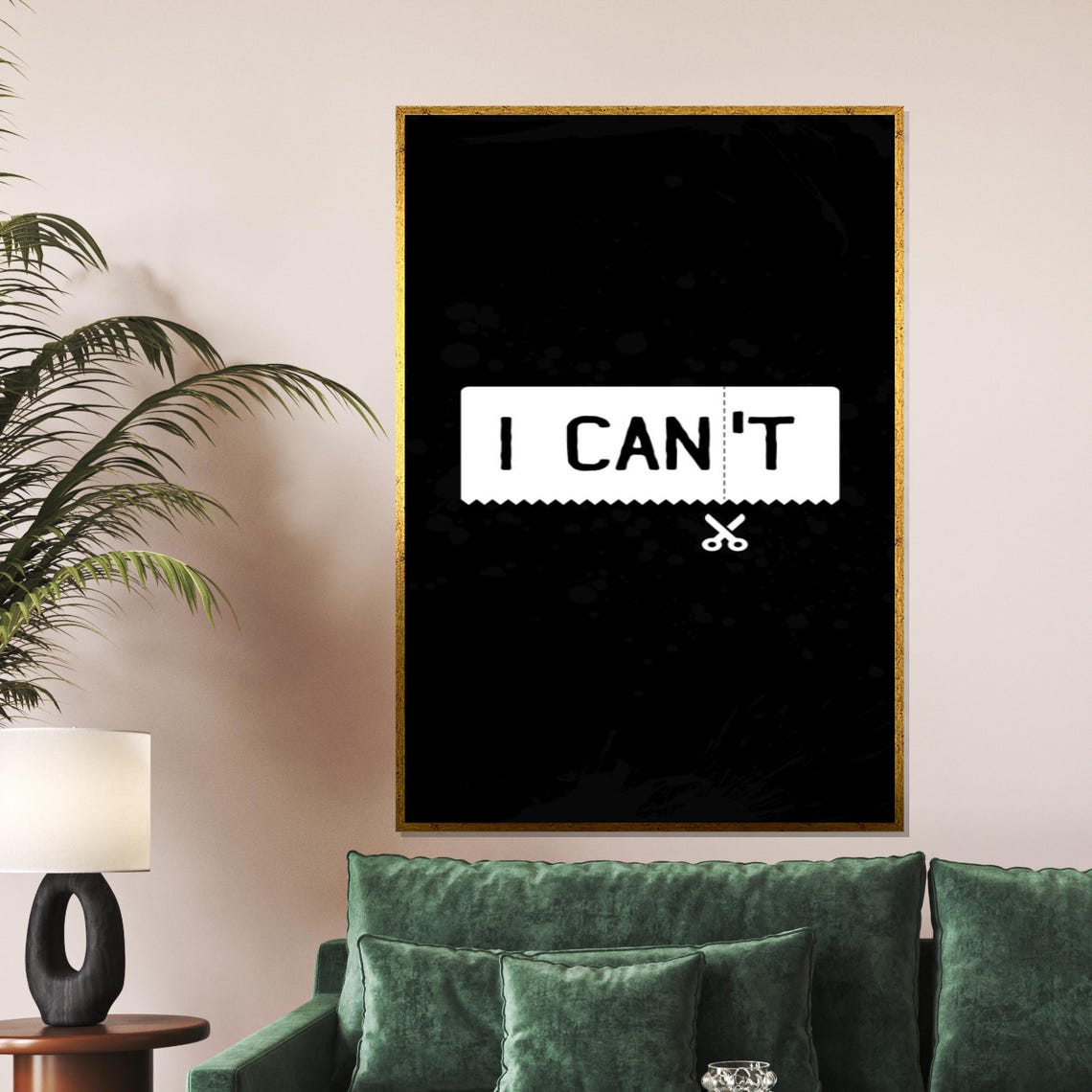 I Can Motivational Cut Out Quote Minimalist Black Design Poster - Image 5