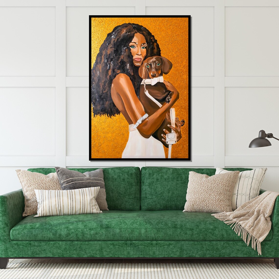 Woman Holding Dachshund Puppy Golden Portrait Dog Lover Poster - Image 5