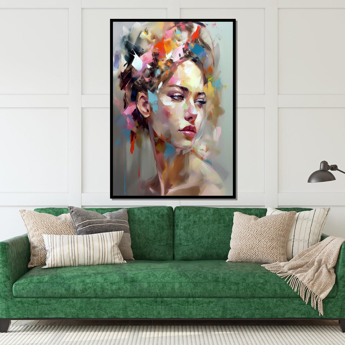 Colorful Abstract Woman Portrait Loose Brushstrokes Modern Art Poster - Image 5