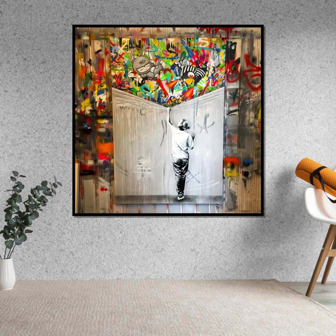 Stencil Boy Unveils Colorful Graffiti Monsters Street Art Poster - Image 5