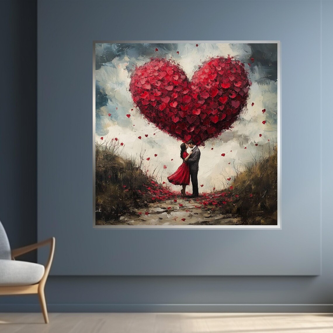 Heart Couple In Love Balloon Art Print, Romantic Decor - Image 4