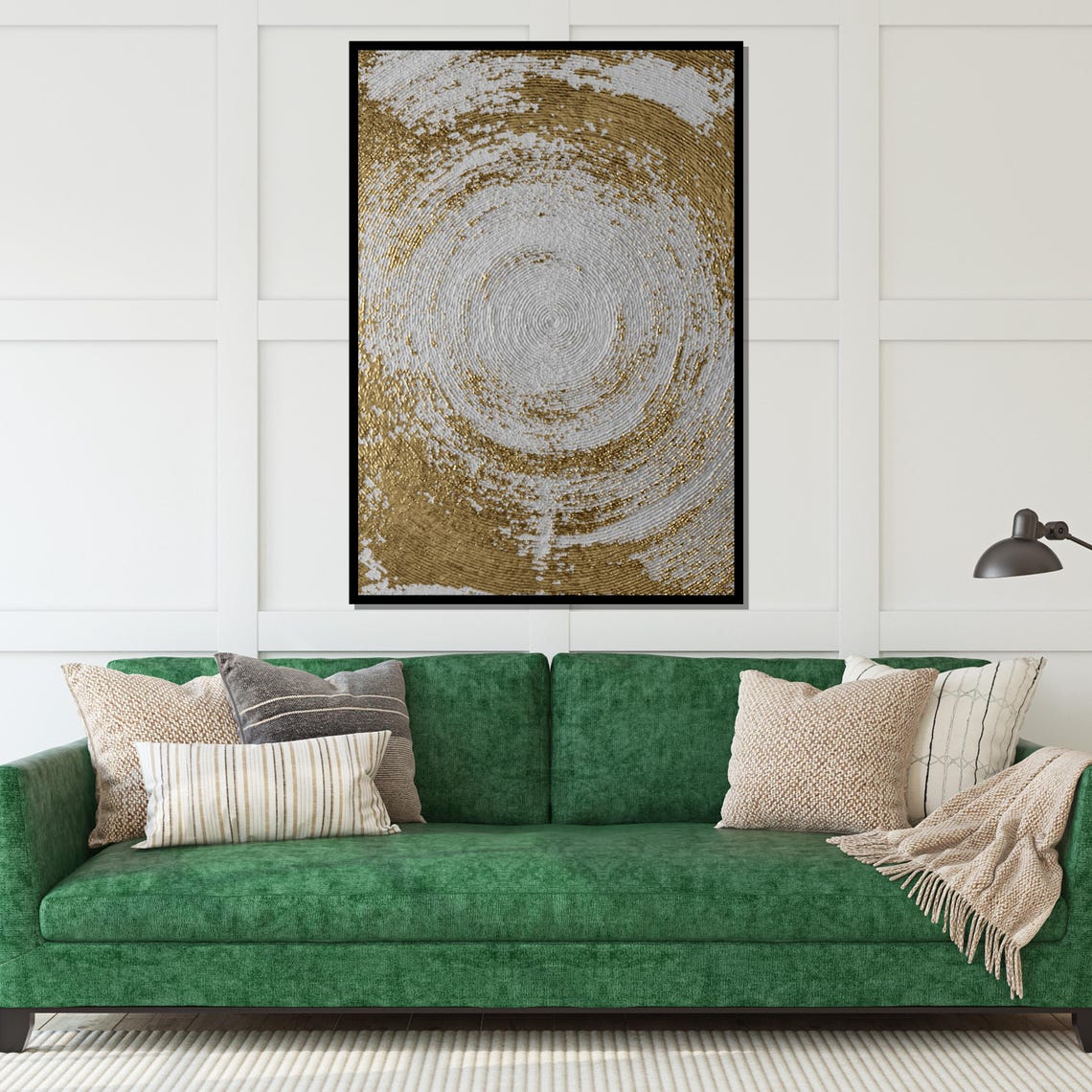 Gold Swirl Concentric Circles Metallic Texture Modern Poster - Image 4