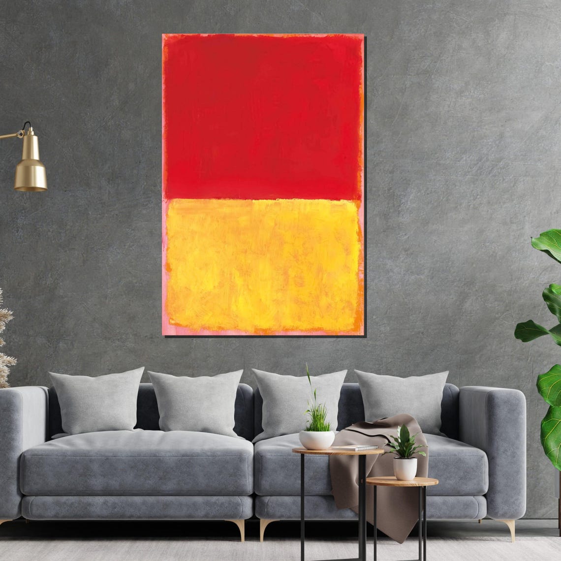 Bold Red and Yellow Color Block Abstract Modern Gallery Poster - Image 2