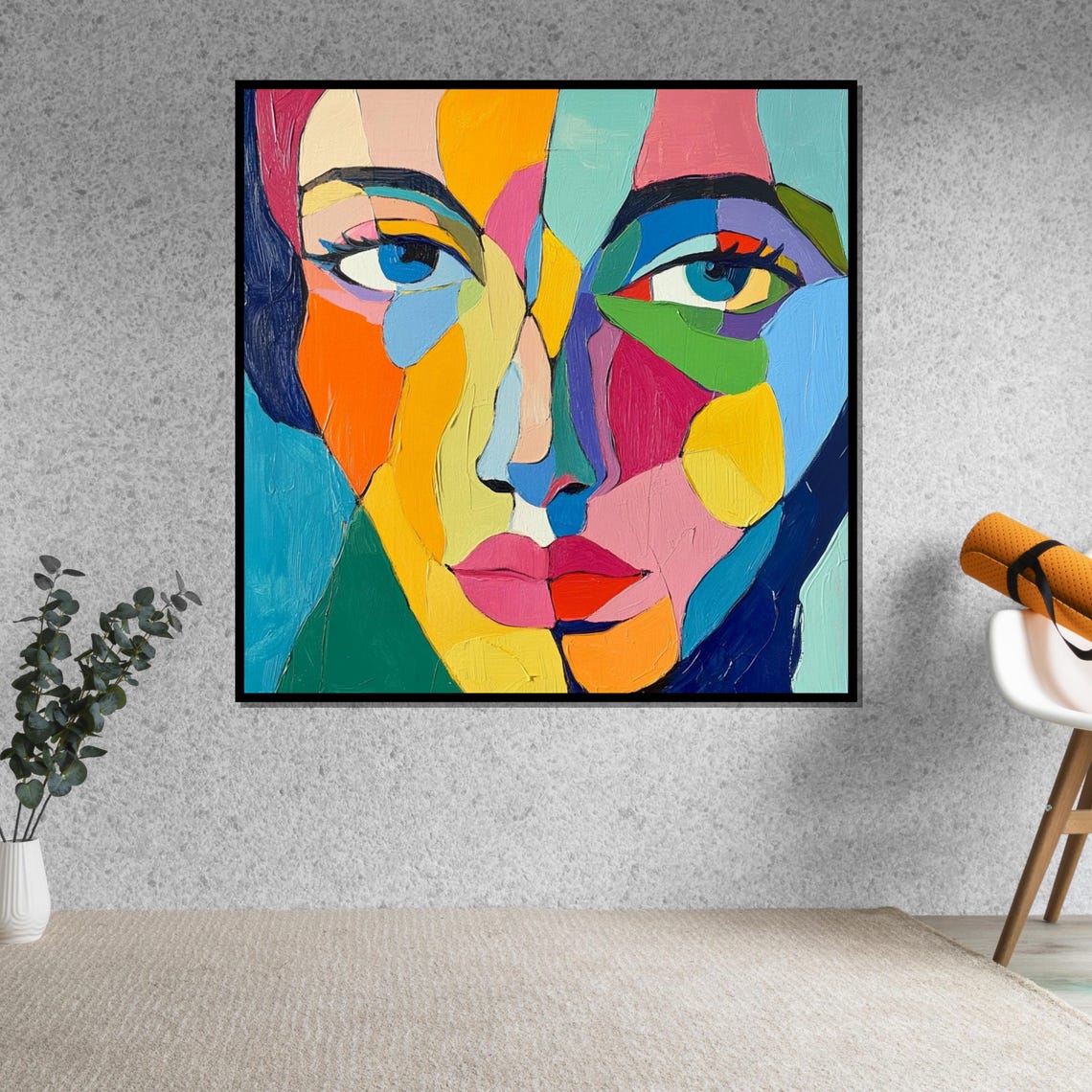 Pop Art Multicolor Woman Face Fragmented Portrait Decorative Poster - Image 5
