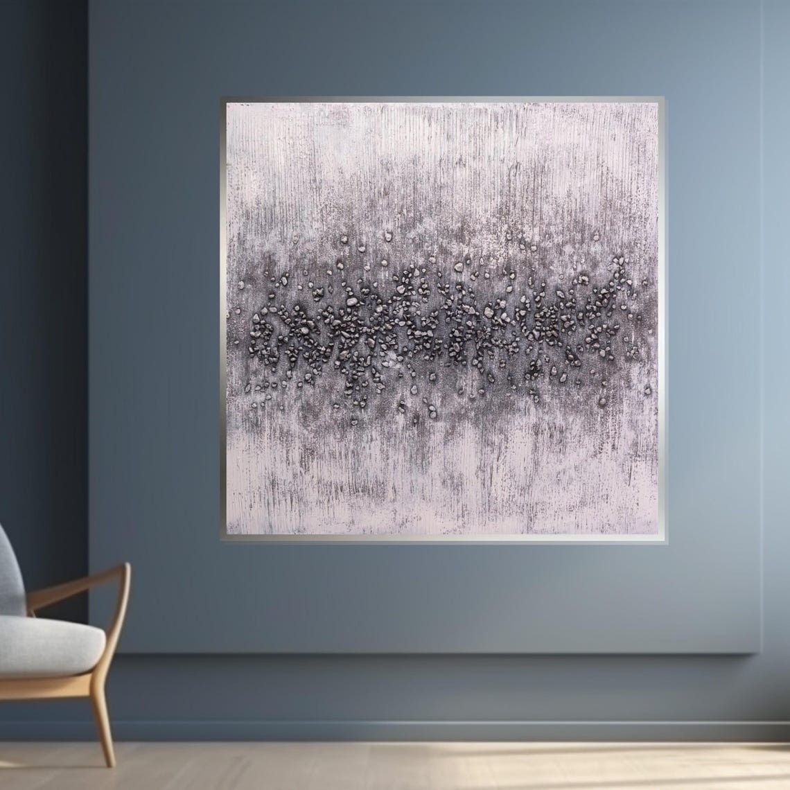 Monochrome Gray Textured Abstract Minimalist Stone Neutral Print - Image 4