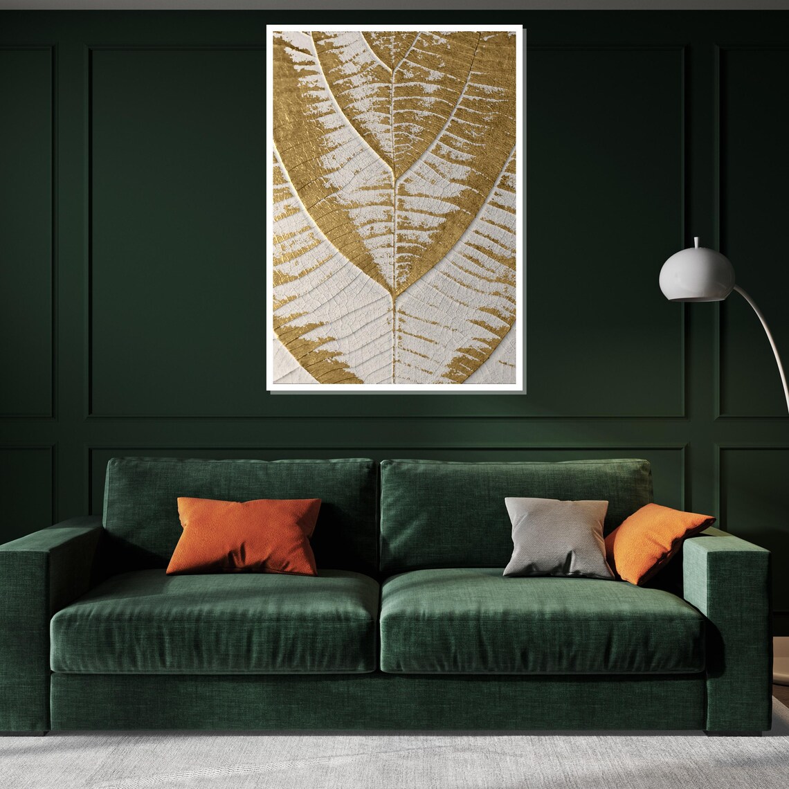 Gold Leaf Botanical Texture White Elegant Luxury Nature Poster - Image 2