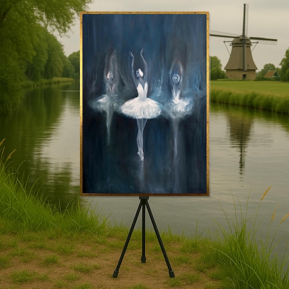 Elegant Ballerinas Canvas Dance Wall Art Ballet Dancers Print Design Ethereal Decor Ready To Hang Decoration