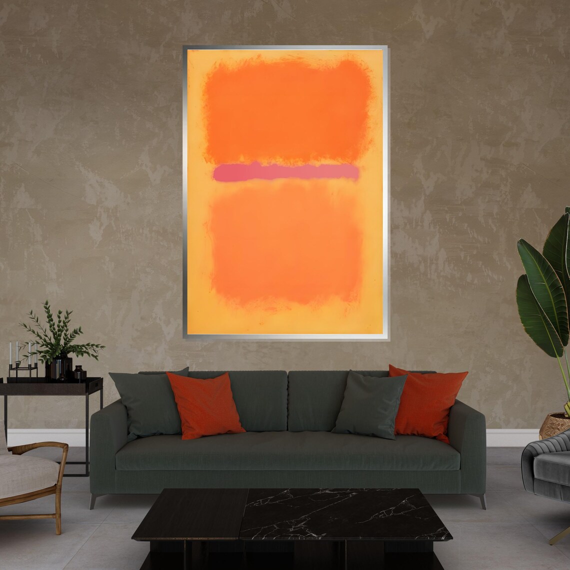 Orange Abstract Rothko Style Art Modern Wall Art Color Field Abstract Expressionism Ready To Hang Decor Art Print - Image 4