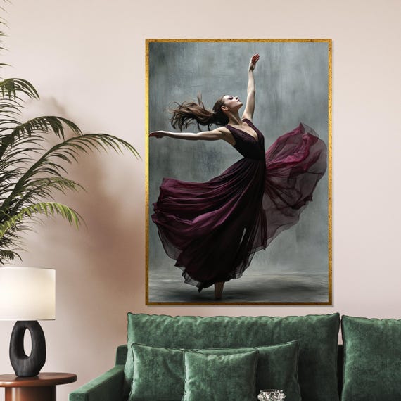 Graceful Ballerina Dance Wall Art Ballet Print Elegant Movement Poster Wall Art Design Ready To Hang Decoration