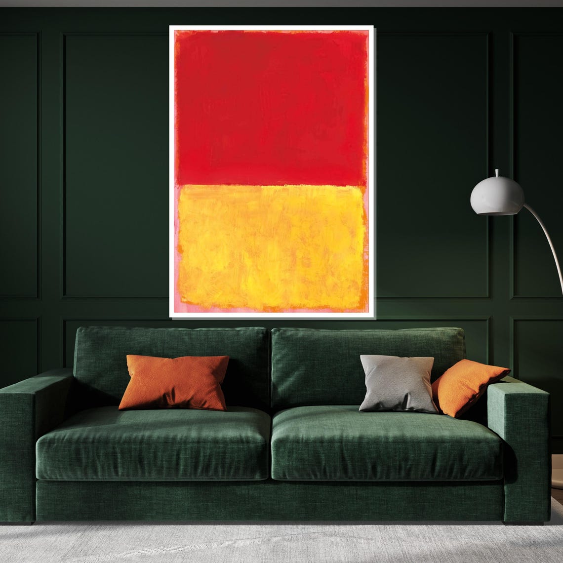 Bold Red and Yellow Color Block Abstract Modern Gallery Poster - Image 3