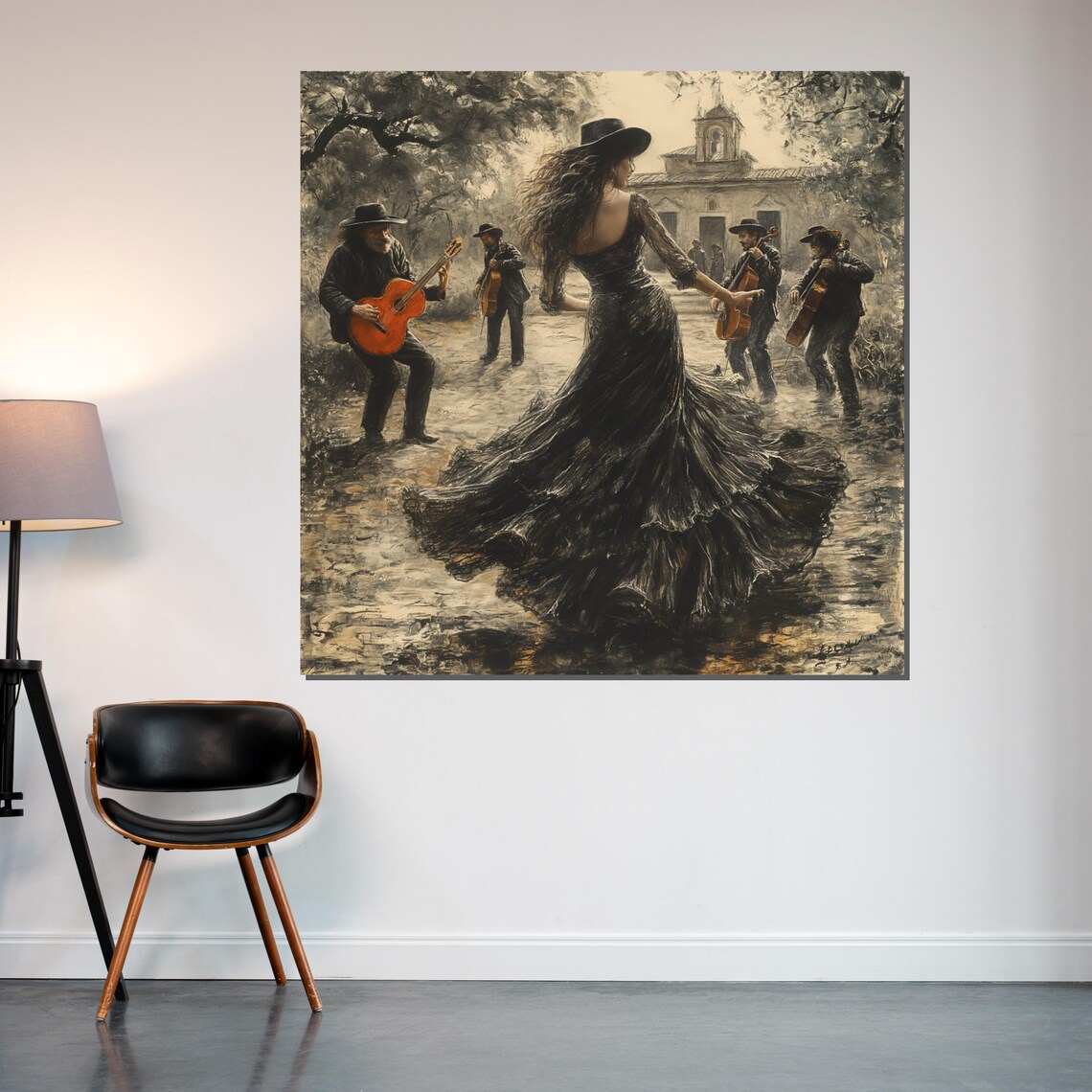 Flamenco Dancer Spanish Music Art Print, Dance Scene - Image 2