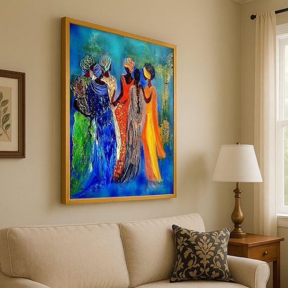 Afrocentric Women In Colorful Dresses Bold Sisterhood Art Print