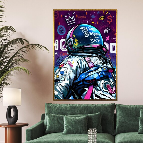 Graffiti Astronaut My Limit Is Beyond The Sky Urban Space Art Poster